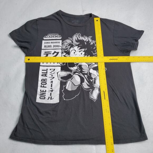 My Hero Academia  Izuku Midoriya Anime Black Graphic Tee Shirt Men's Size M 1705 - Picture 5 of 5